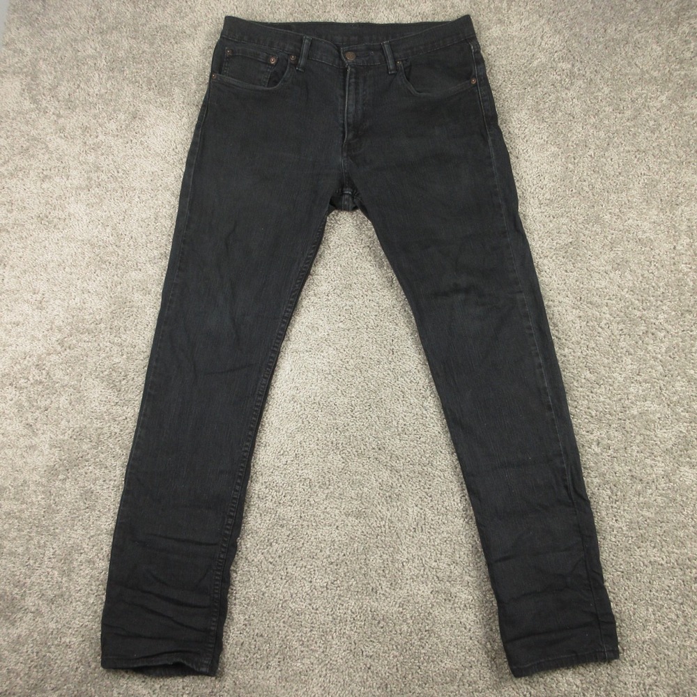 Levis Jeans Mens 33x32 Black 511 Slim Straight Washed Cotton Flex Denim Pants